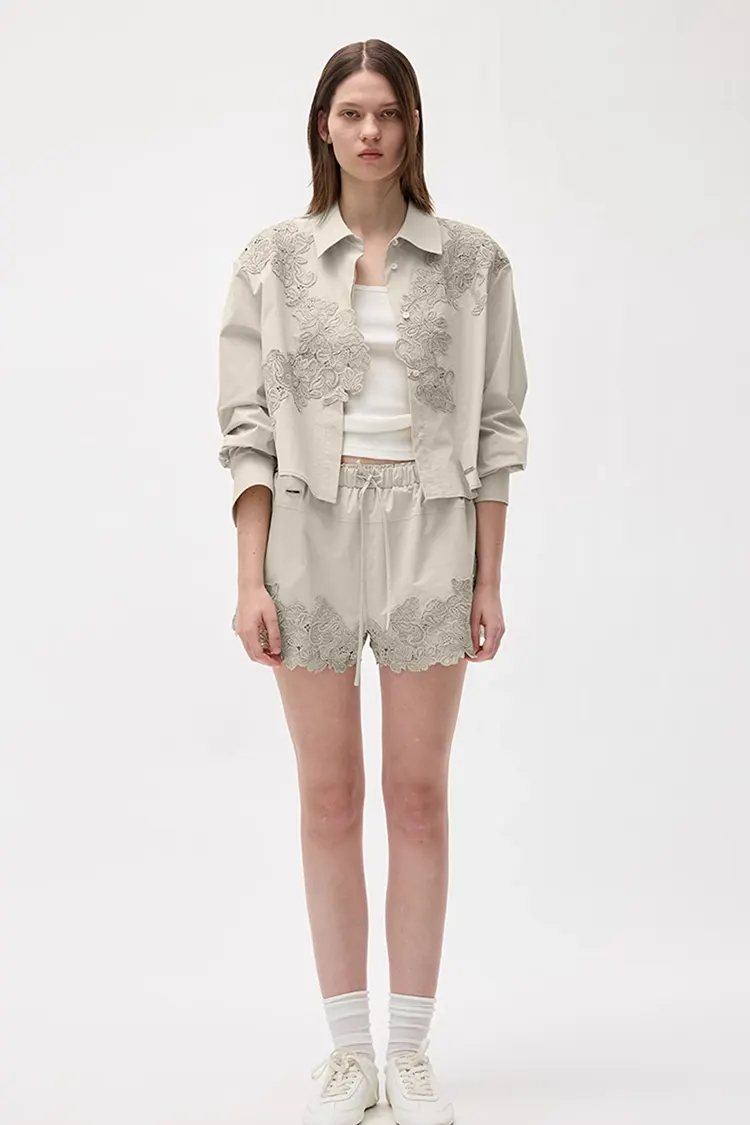 Women's Asymmetrical Lace Patchwork Office Blouse