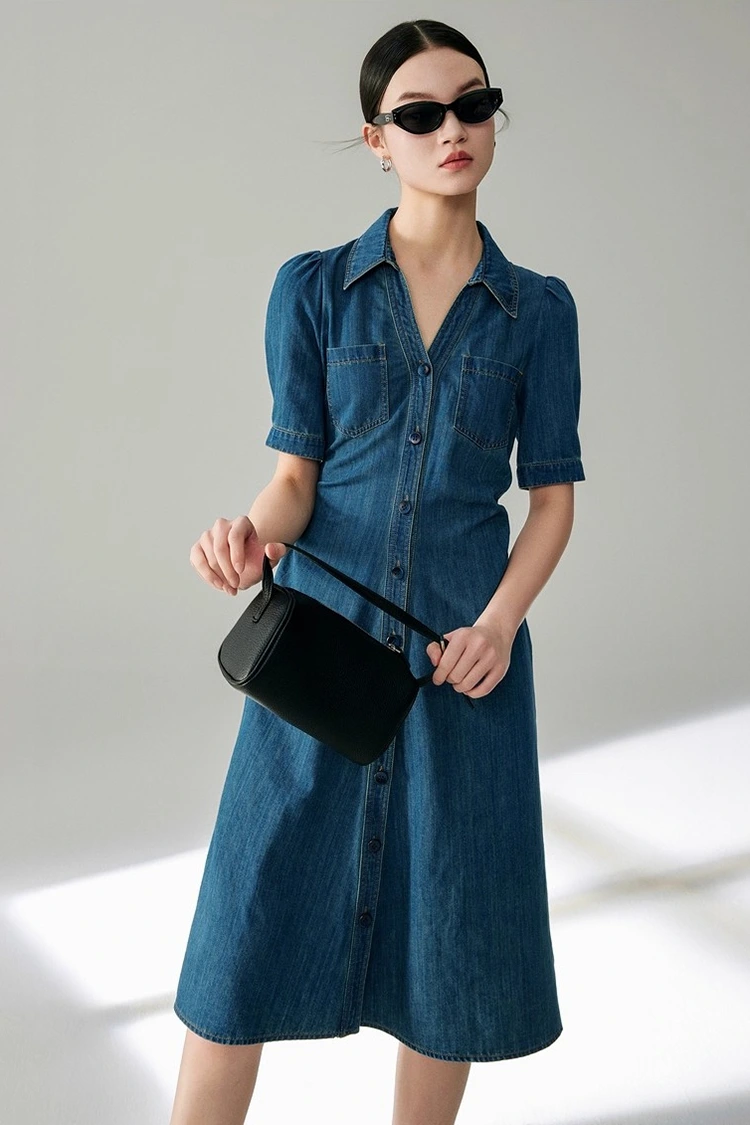 Dames jeans katoen stijlvolle jurk